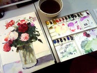 Floral vase painting