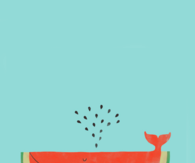 Watermelon whale wallpaper