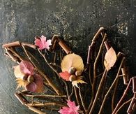 Autumn Leaf Made from Twigs
