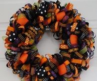 Halloween Boo Ribbon Wreath