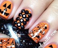 Pumpkin splatter nails