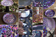 Use Old DVDs To Make A Mosaic Bird Bath