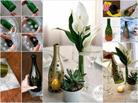 Glass bottle to Candle Holder DIY