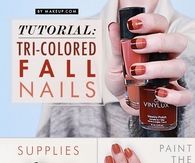Tri Colored Fall Nails