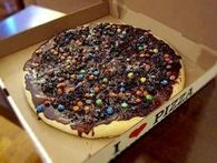 Chocolate m&m pizza