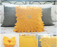 DIY Sunflower Cushion with felt fabric