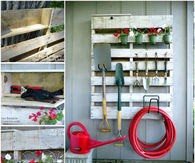 Garden pallet tool organizer