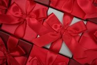 Red gift ribbons