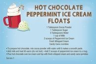 Hot chocolate peppermint ice cream floats