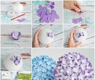 Paper flower kissing ball