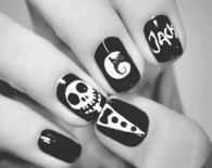 Jack skellington nail art