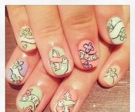 Peace and love nails