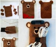 Felt Bear Cell Phone Case