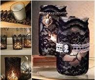 Lace Mason Jars Candle Craft