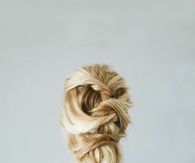 Braid to swirl blonde hair