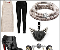 Black & Silver Pants Outfit & Accessories for Holiday Parties