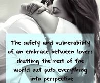Lovers embrace