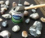 Paint rocks with glow in the dark paint