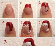 Santa Hat Nails