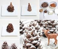 DIY Winter Snow Pinecones