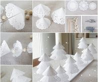Paper Doily Christmas Trees