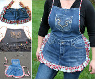 Denim Apron Upcycled