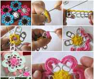 Tab Flowers Using Crochet