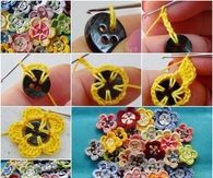 Crochet Floral Buttons