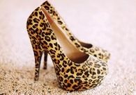 Leopard Print High Heeled Platform Pumps
