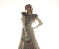 Sand Colored Elegant Evening Gown