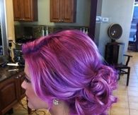 Gorgeous Purple Hair in an Updo Style
