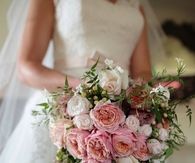 Stunning Cascading Pink Rose Bridal Bouquet
