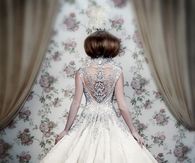 Beautiful White Wedding Dress with Silver Beaded Detail