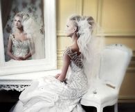 Gorgeous White Gown with Silver Beaded Detail
