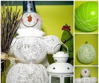 How to make a snowman from balloons and yarn