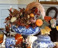 Blue Willow Thanksgiving Tablescape