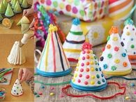 Crafting hat cakes for a birthday party