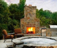 Outdoor Fireplace and Jacuzzi