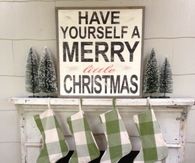 Christmas Sign On Fireplace