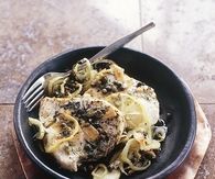 Baked Swordfish Fennel lemons and capers