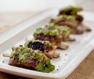 Lamb ribs and Jalapeno mint sauce