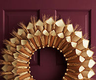Thanksgiving Wreath made from Paper and Wheat