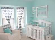 Nursery room idea using aqua and chevron