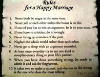 Rules for a Happy Marriage