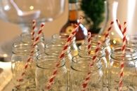 Mason Jars With Candy Cane Straws