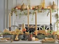 Gourdes and Candles Create a Beautiful Thanksgiving Setting