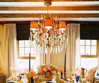 Gold, Orange & Cobalt Blue Thanksgiving Tablescape