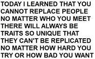 you can not replace people