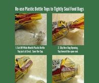 Reuse a plastic bottle to seal bags