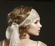 Beautiful Beaded & Embroidered Gold Dress W/Matching Headband